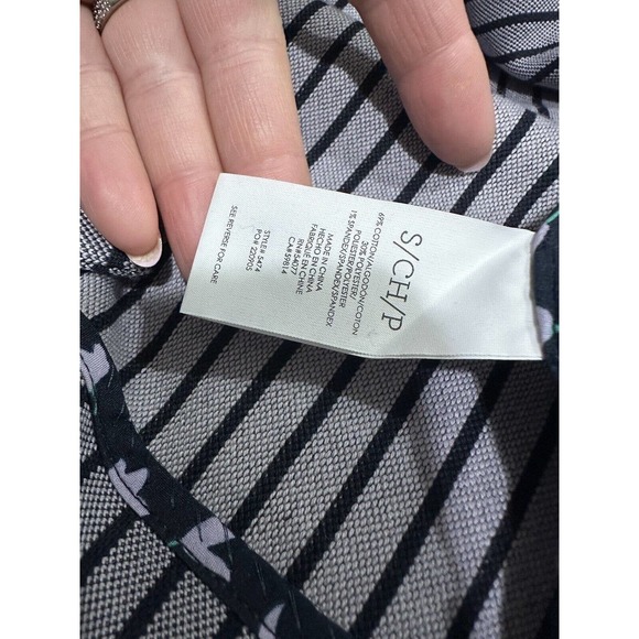 Cabi Small Women Striped Car Coat #5474 Med Length Jacket Button Up 7-4 - Picture 6 of 9